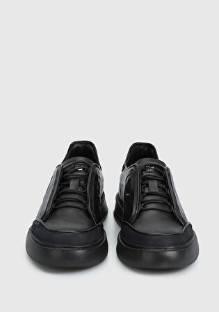 Siyah Deri Erkek Sneaker