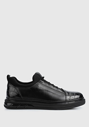 Siyah Deri Erkek Sneaker