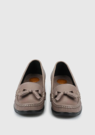 Vizon Deri Kadın Ayakkabı