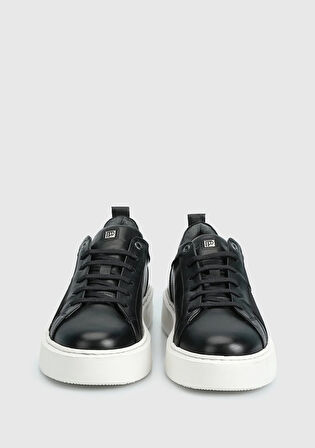 Siyah Deri Erkek Sneaker