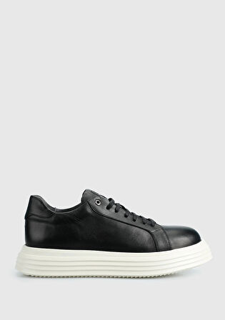 Siyah Deri Erkek Sneaker