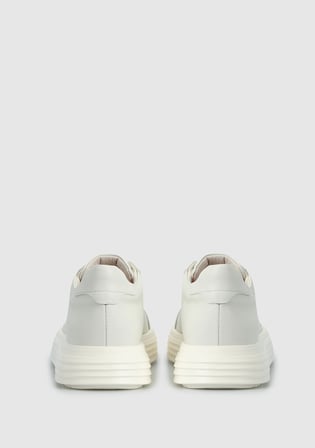 Krem Deri Erkek Sneaker