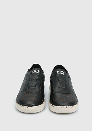 Siyah Deri Kadın Ayakkabı