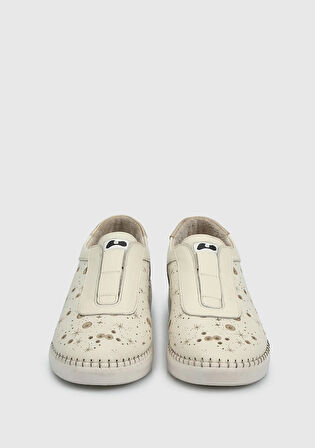 Bej Deri Kadın Ayakkabı