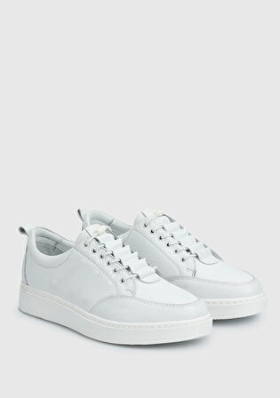 Beyaz Deri Erkek Ayakkabı