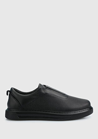 Siyah Deri Kadın Sneaker