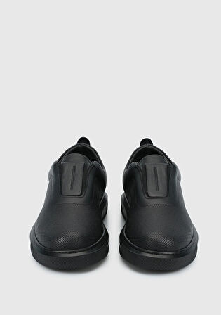 Siyah Deri Kadın Sneaker