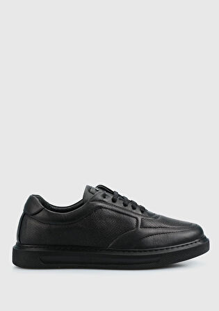 Siyah Deri Kadın Sneaker