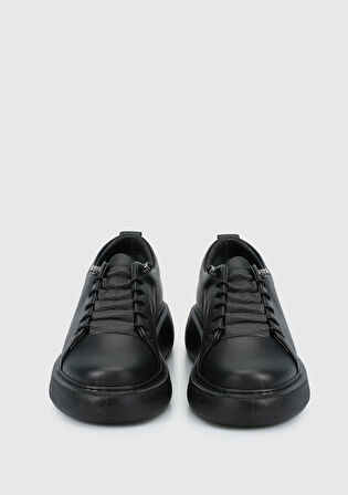 Siyah Deri Kadın Sneaker