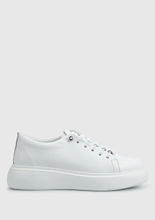 Beyaz Deri Kadın Sneaker
