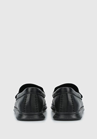 Siyah Deri Kadın Ayakkabı