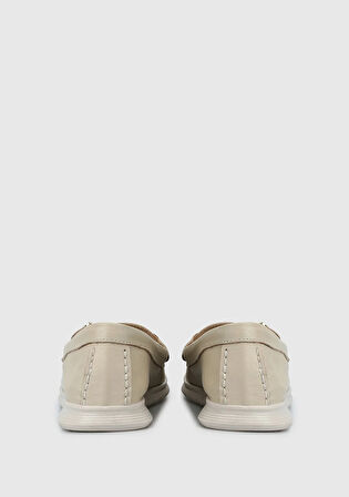 Bej Deri Kadın Ayakkabı