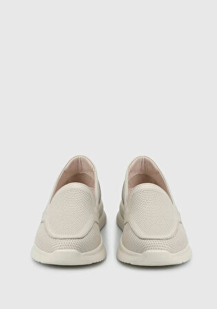 Bej Deri Kadın Ayakkabı