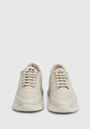 Bej Deri Kadın Ayakkabı