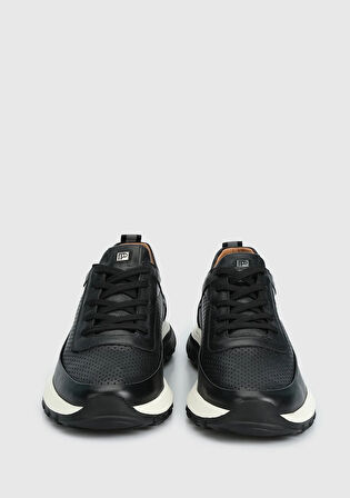 Siyah Deri Erkek Sneaker