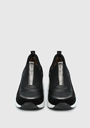 Siyah Deri Kadın Sneaker