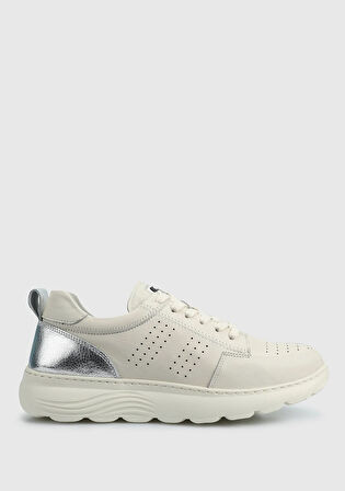 Ekru Deri Kadın Ayakkabı