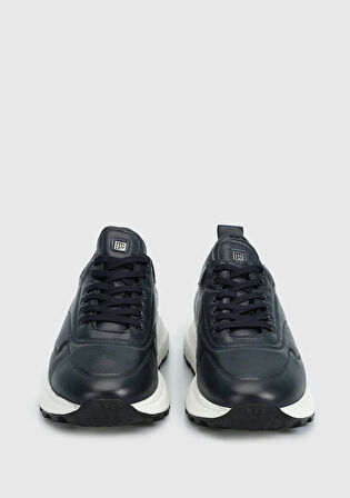 Lacivert Deri Erkek Sneaker