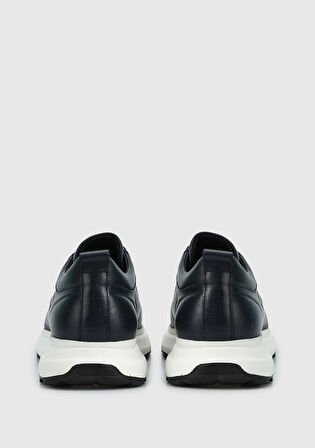 Lacivert Deri Erkek Sneaker