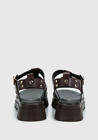 Kahve Kadın Düz Sandalet