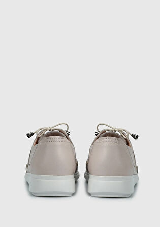 Bej Deri Kadın Ayakkabı