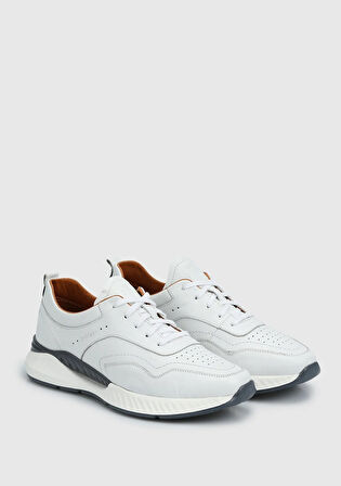 Beyaz Deri Erkek Ayakkabı