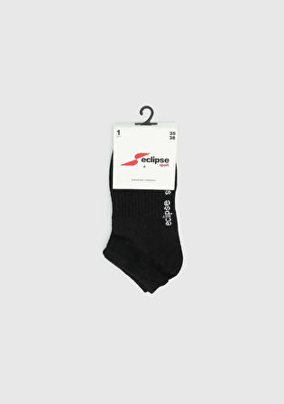Siyah  Eclipse Sport ES003 Siyah Patik Tekli Çorap