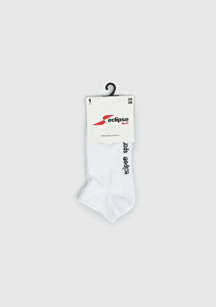 Beyaz  Eclipse Sport ES003 Beyaz Patik Tekli Çorap