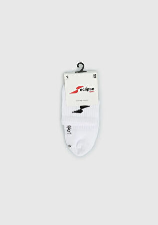 Beyaz  Eclipse Sport ES004 Beyaz Quarter Tekli Çorap