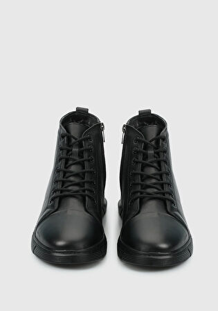 Siyah Deri Erkek Bot
