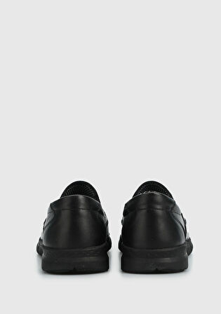 Siyah Deri Kadın Ayakkabı