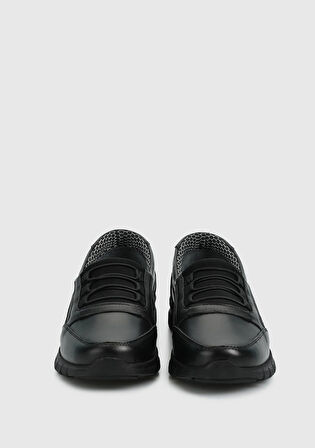 Siyah Deri Kadın Ayakkabı