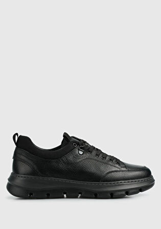 Siyah Deri Erkek Sneaker