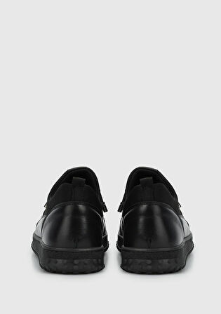 Siyah Deri Kadın Ayakkabı