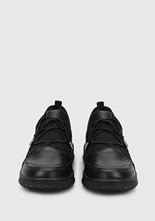 Siyah Deri Kadın Ayakkabı