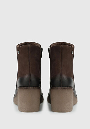 Kahve Deri Kadın Bootie