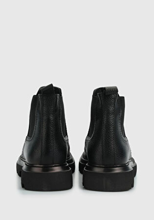 Siyah Deri Erkek Bot
