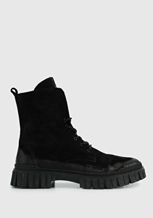 Siyah Deri Erkek Bot