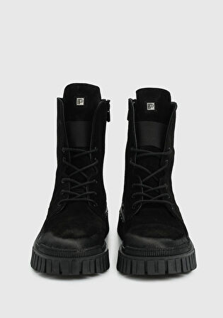 Siyah Deri Erkek Bot