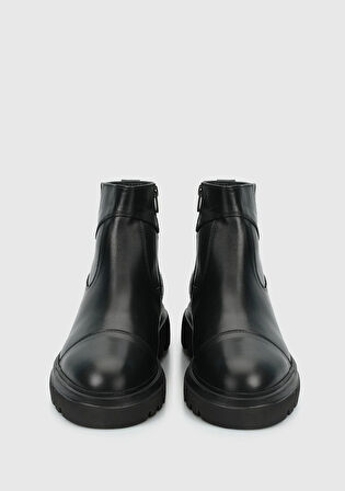 Siyah Deri Erkek Bot