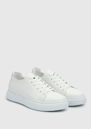 Beyaz Deri Erkek Sneaker