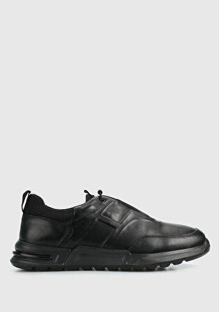 Siyah Deri Erkek Sneaker