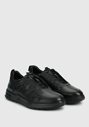 Siyah Deri Erkek Sneaker