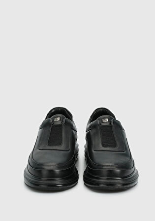 Siyah Deri Erkek Sneaker