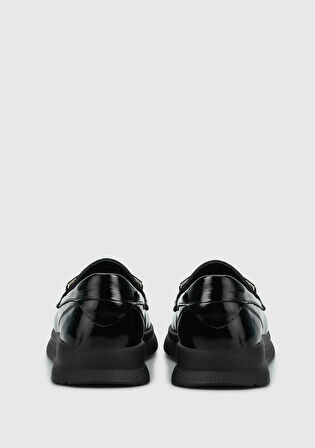 Siyah Deri Kadın Ayakkabı