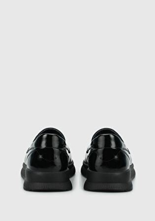 Siyah Deri Kadın Ayakkabı