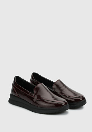 Bordo Deri Kadın Ayakkabı