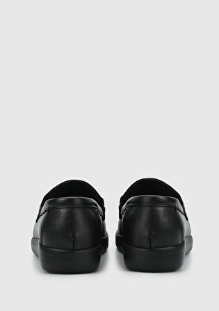 Siyah Deri Kadın Ayakkabı