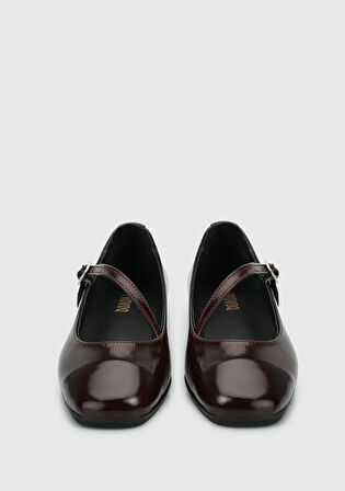 Bordo Deri Kadın Ayakkabı