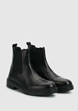 Siyah Deri Erkek Bot